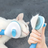 Cat Dog Grooming Brush Professional Deshedding Tool for Long-Haired Pets Anti-Tangle Stainless Steel Comb Ergonomic Handle