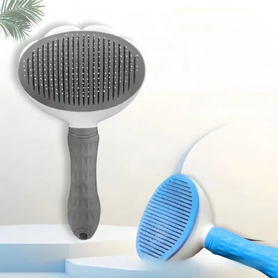Luxury Cat & Dog Grooming Brush – Professional Deshedding Tool for Long-Haired Pets | Anti-Tangle Stainless Steel Comb with Ergonomic Handle