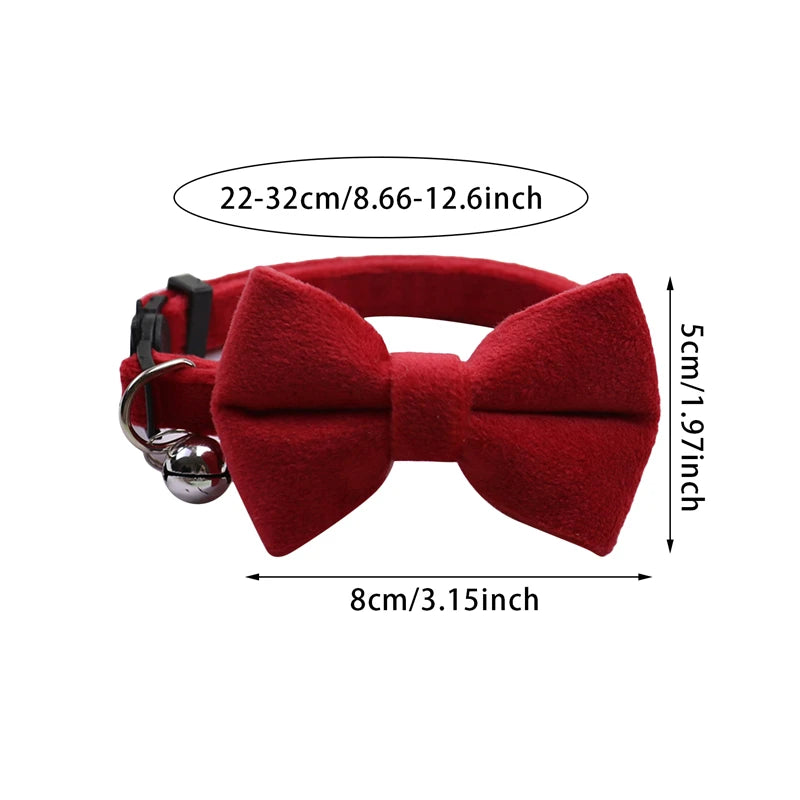 Pet Collars New Pet Bow Bell Collars Cute Cat Collars Pet Supplies Multicolor Adjustable Pets Dressing Tool Pets Accessories