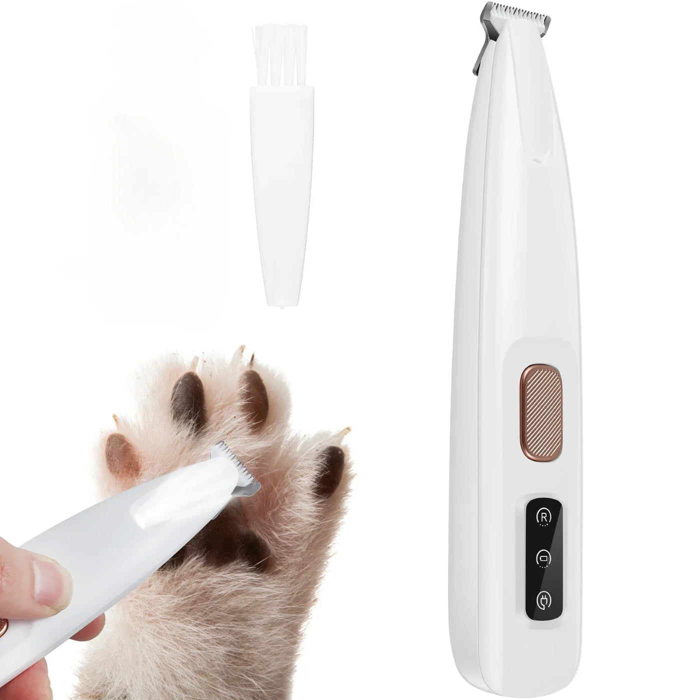 Waterproof Dog Paw Trimmer with LED Light & Display | Wide 18mm Blade | Professional Pet Grooming Clippers