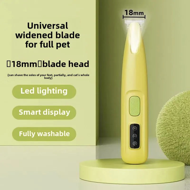 Waterproof Dog Paw Trimmer with LED Light & Display | Wide 18mm Blade | Professional Pet Grooming Clippers