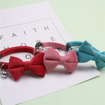 Pet Collars New Pet Bow Bell Collars Cute Cat Collars Pet Supplies Multicolor Adjustable Pets Dressing Tool Pets Accessories