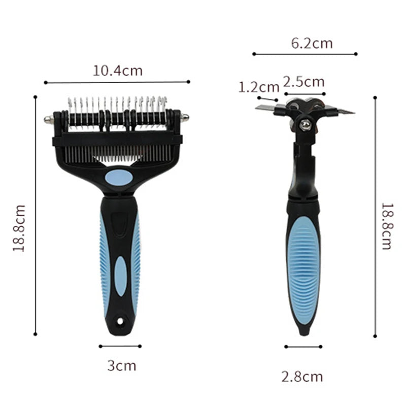 3-in-1 Pet Deshedding & Knot Remover Brush | Dog & Cat Grooming Comb | Fur Shedding Tool
